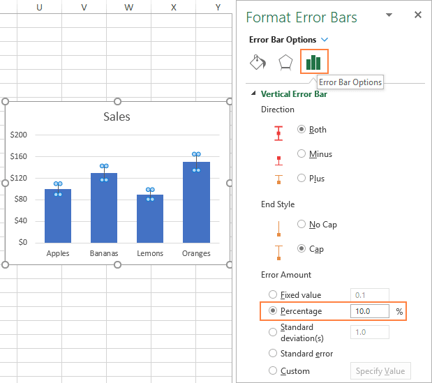 Excel plot mean and standard deviation