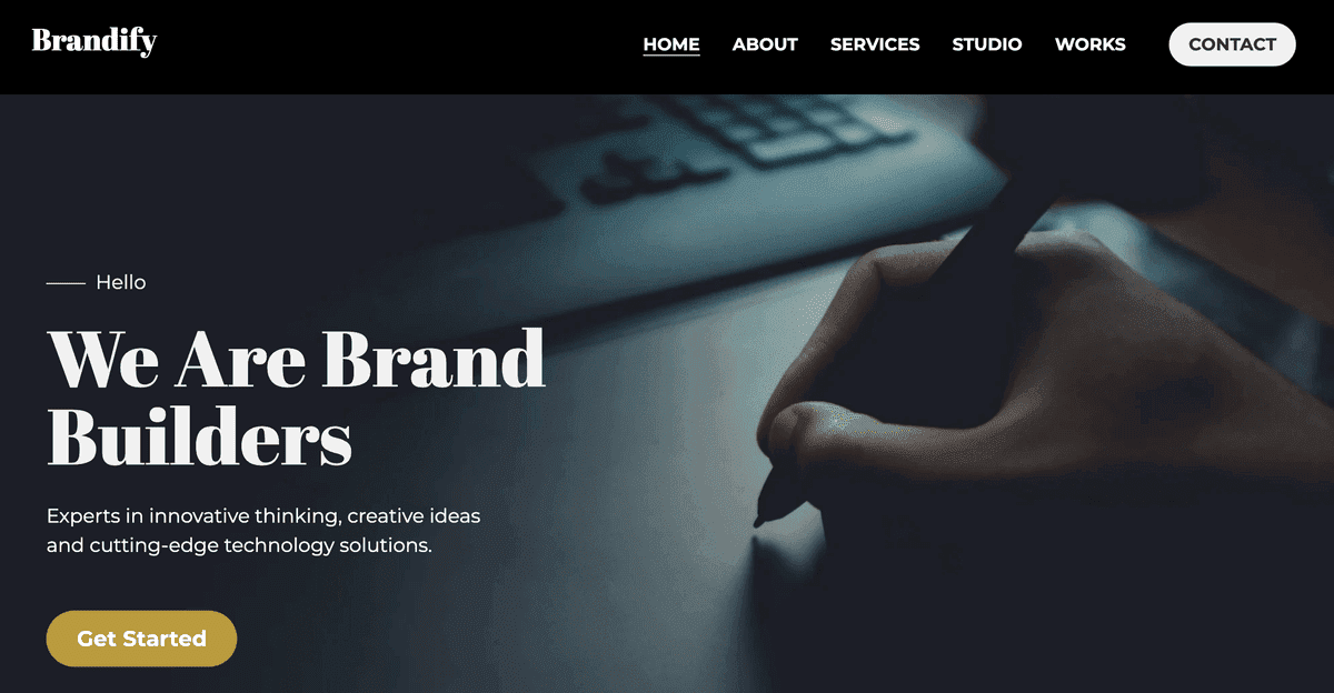 Plantilla de Brandify de Strikingly