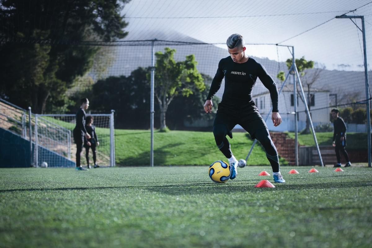 Smart football technology with sensor inside football.