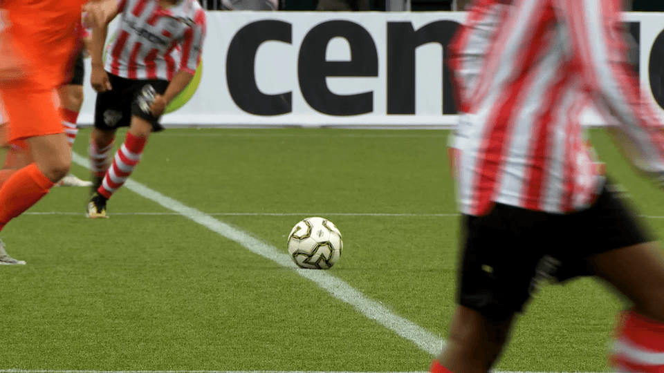 Kick-off during a training match between Sparta Rotterdam U17 and the KNVB Selection team, featuring the INSAIT KS Smart Football with integrated connected ball technology.