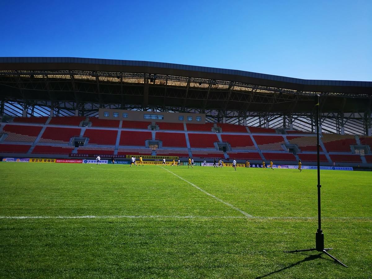 Football tracker system placed at the sideline during National Youth Super League.