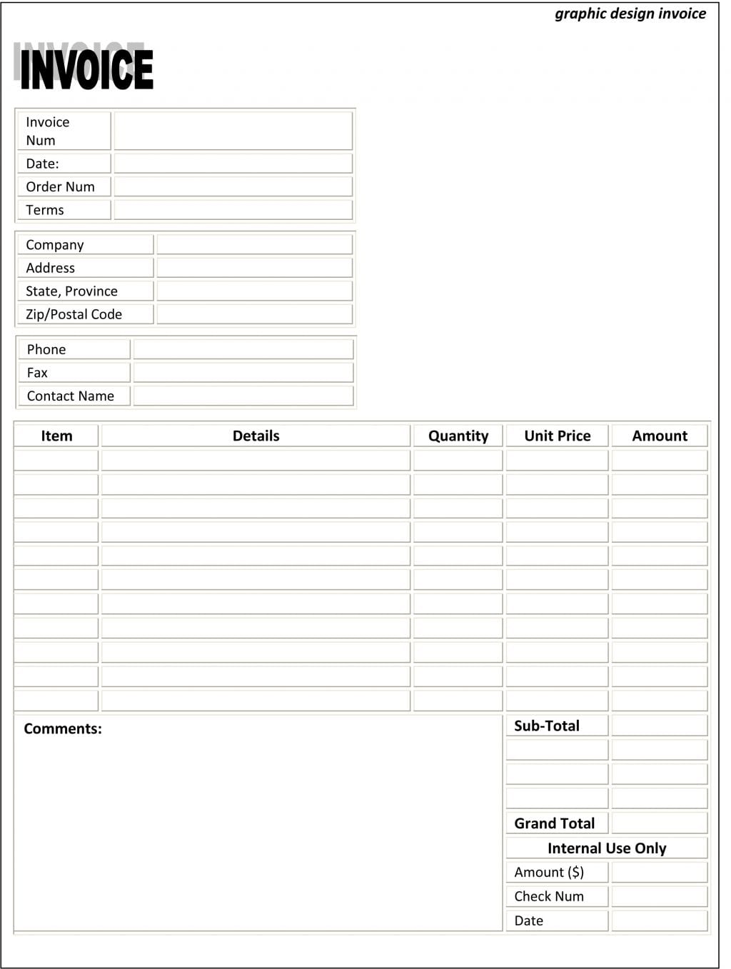 Microsoft simple invoice template page