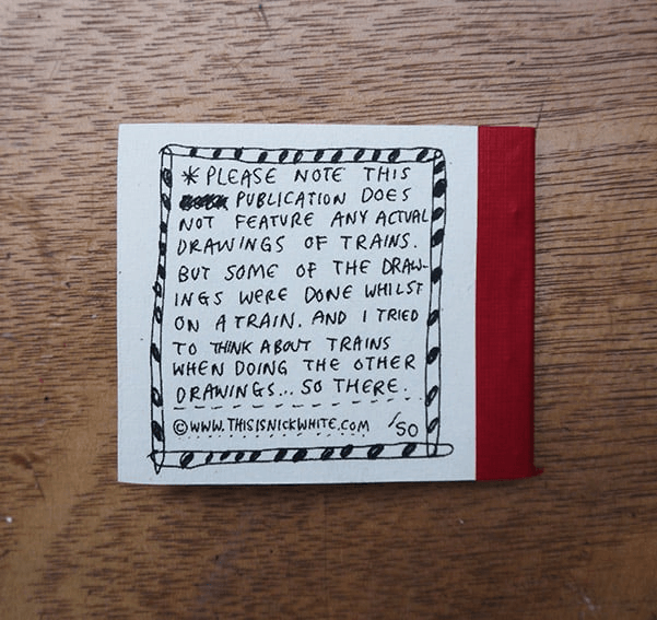 Empty train sketch book