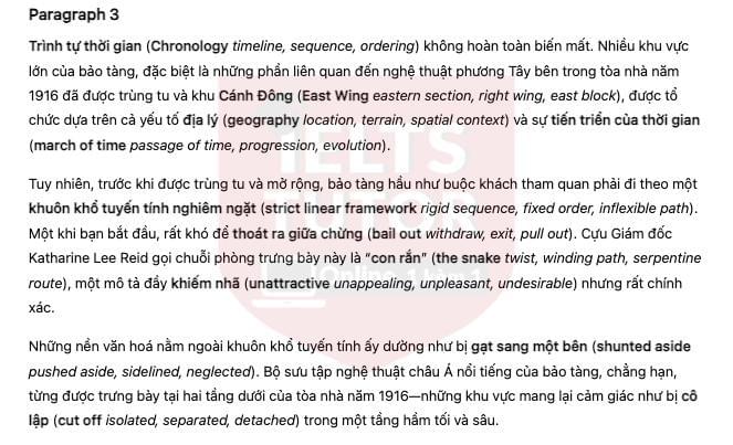 🔥Redesigning the Cleveland Museum of Art Answers with location - Đề thi thật IELTS READING- Làm bài online format computer-based, kèm đáp án, dịch & giải thích từ vựng - cấu trúc ngữ pháp khó