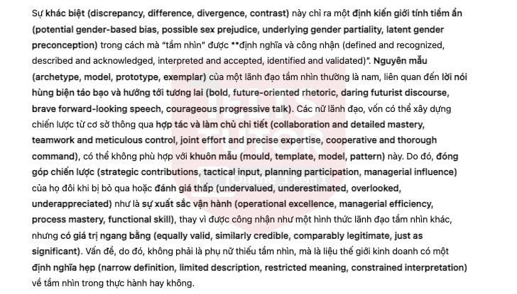 Women and the vision thing Answers with location - Đề luyện IELTS READING