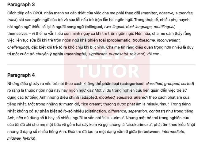 🔥Learning to be bilingual Answers with location - Đề thi thật IELTS READING- Làm bài online format computer-based, kèm đáp án, dịch & giải thích từ vựng - cấu trúc ngữ pháp khó