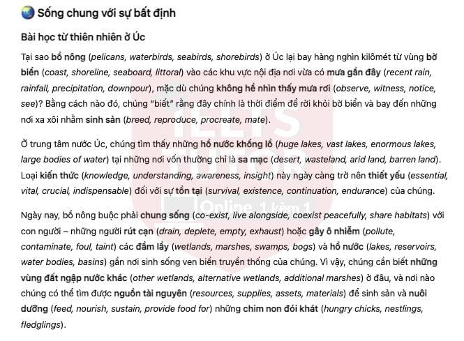 🔥Living with Uncertainty Answers with location - Đề thi thật IELTS READING