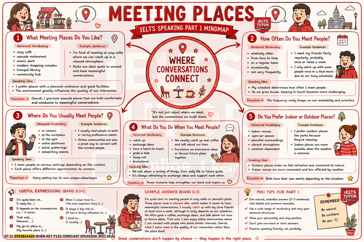 Giải topic"Meeting places"IELTS SPEAKING PART 1