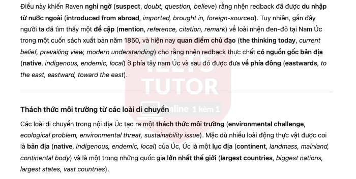 🔥Native species that become pests Answers with location - Đề thi thật IELTS READING- Làm bài online format computer-based, kèm đáp án, dịch & giải thích từ vựng - cấu trúc ngữ pháp khó