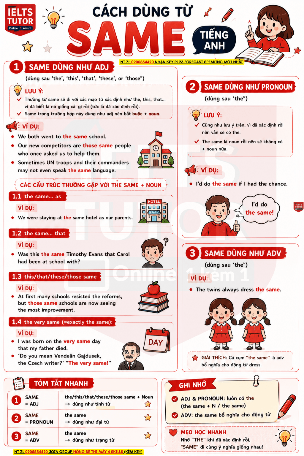 Cách dùng từ "Same" tiếng anh