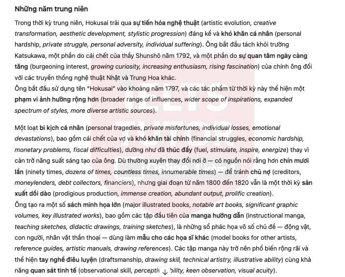IELTS TUTOR cung cấp 🔥Katsushika Hokusai Answers with location - Đề luyện IELTS READING- Làm bài online format computer-based, kèm đáp án, dịch & giải thích từ vựng - cấu trúc ngữ pháp khó