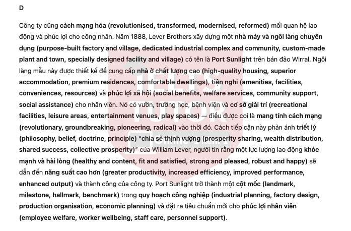 🔥Lever Brothers’ Sunlight Soap A Revolution in Hygiene and Industry - Đề thi thật IELTS READING - Làm bài online format computer-based, kèm đáp án, dịch & giải thích từ vựng - cấu trúc ngữ pháp khó   