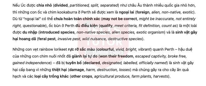 🔥Native species that become pests Answers with location - Đề thi thật IELTS READING- Làm bài online format computer-based, kèm đáp án, dịch & giải thích từ vựng - cấu trúc ngữ pháp khó