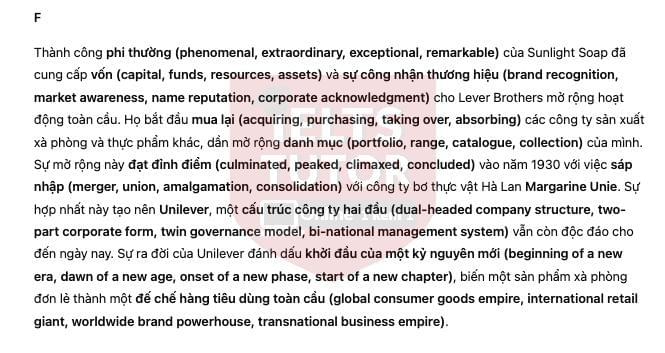 🔥Lever Brothers’ Sunlight Soap A Revolution in Hygiene and Industry - Đề thi thật IELTS READING - Làm bài online format computer-based, kèm đáp án, dịch & giải thích từ vựng - cấu trúc ngữ pháp khó   