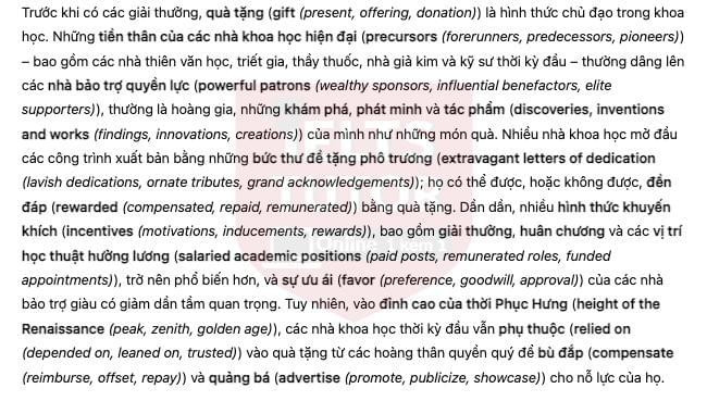 🔥Rewards for scientific achievement Answers with location - Đề thi thật IELTS READING- Làm bài online format computer-based, kèm đáp án, dịch & giải thích từ vựng - cấu trúc ngữ pháp khó