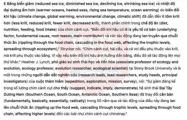 🔥Chinstrap Penguin Population In The Last 50 Years Answers with location - Đề thi thật IELTS READING- Làm bài online format computer-based, kèm đáp án, dịch & giải thích từ vựng - cấu trúc ngữ pháp khó