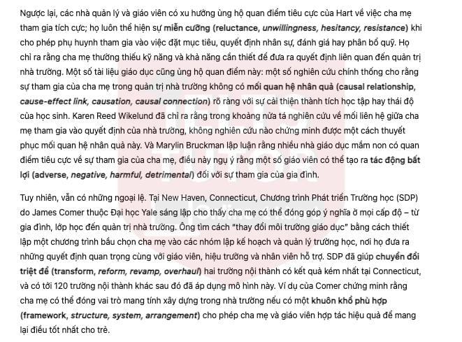 🔥Parental Involvement in Children’s Education Answers with location - Đề thi thật IELTS READING- Làm bài online format computer-based, kèm đáp án, dịch & giải thích từ vựng - cấu trúc ngữ pháp khó