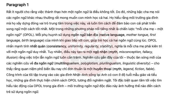 🔥Learning to be bilingual Answers with location - Đề thi thật IELTS READING- Làm bài online format computer-based, kèm đáp án, dịch & giải thích từ vựng - cấu trúc ngữ pháp khó
