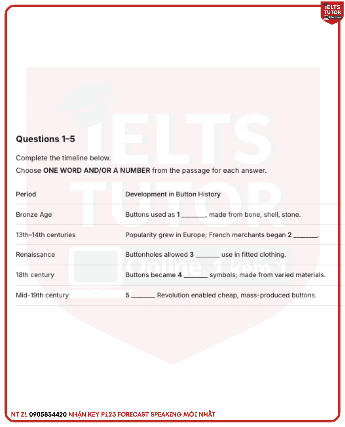 🔥The Development of Buttons in Europe Answers with location - Đề luyện tập IELTS READING- Làm bài online format computer-based, kèm đáp án, dịch & giải thích từ vựng - cấu trúc ngữ pháp khó