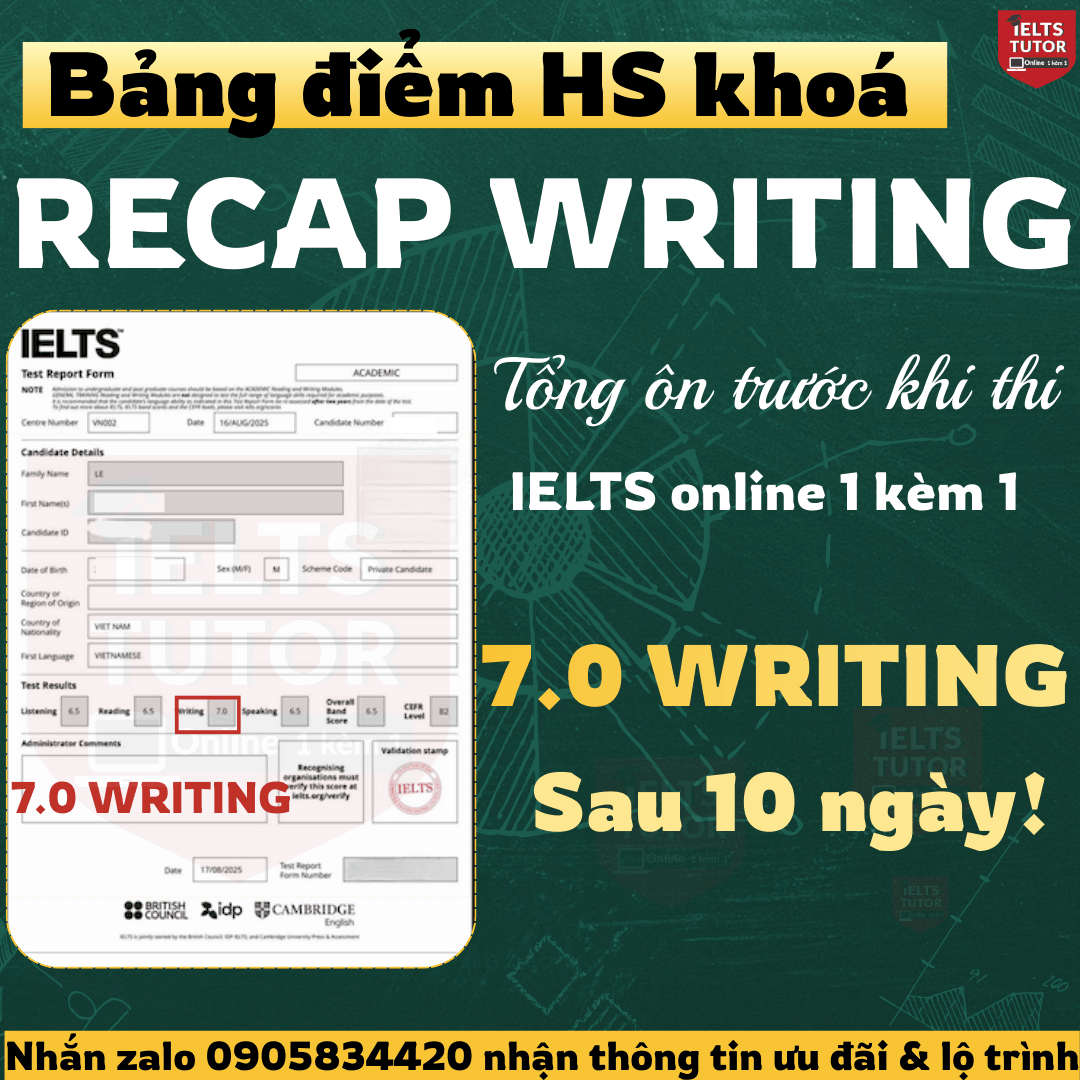 Các khóa học IELTS online 1 kèm 1 - 100% cam kết đạt target 6.0 - 7.0 - 8.0 - Đảm bảo đầu ra - Thi không đạt, học lại FREE
