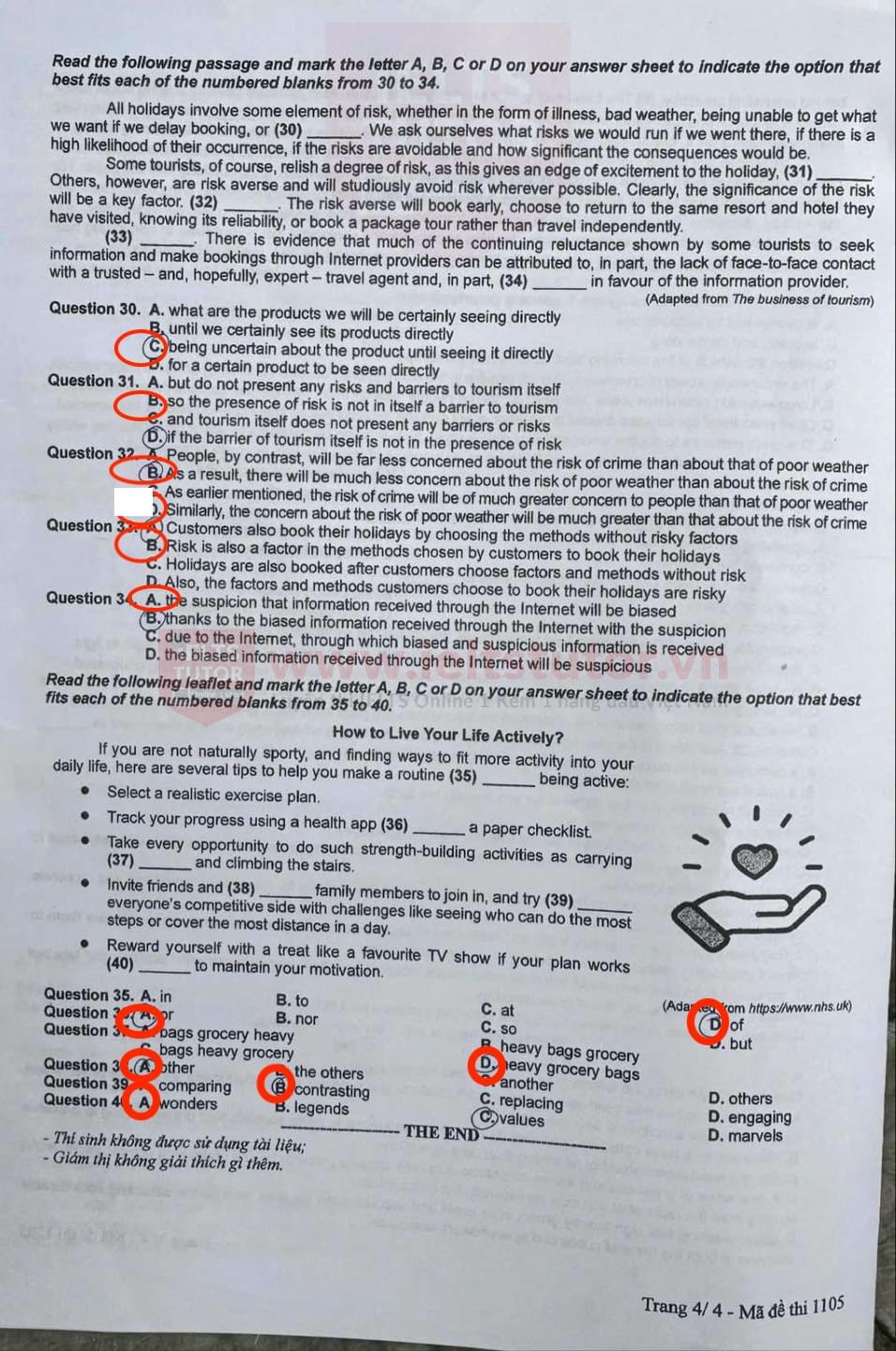 Giải thích chi tiết tiếng Anh thi tốt nghiệp 2025 [Mã đề 1105]