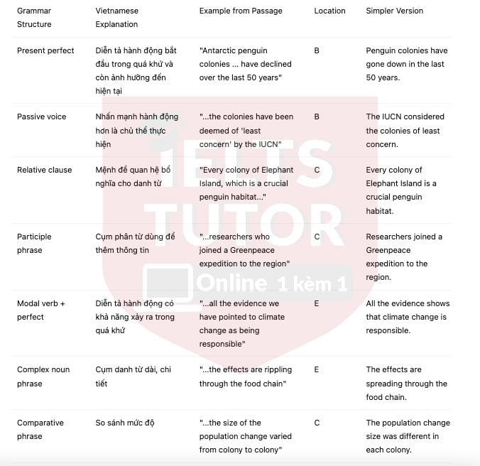 🔥Chinstrap Penguin Population In The Last 50 Years Answers with location - Đề thi thật IELTS READING- Làm bài online format computer-based, kèm đáp án, dịch & giải thích từ vựng - cấu trúc ngữ pháp khó