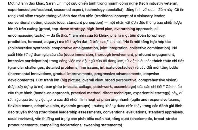 Women and the vision thing Answers with location - Đề luyện IELTS READING