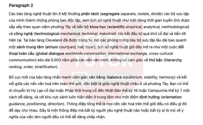 🔥Redesigning the Cleveland Museum of Art Answers with location - Đề thi thật IELTS READING- Làm bài online format computer-based, kèm đáp án, dịch & giải thích từ vựng - cấu trúc ngữ pháp khó