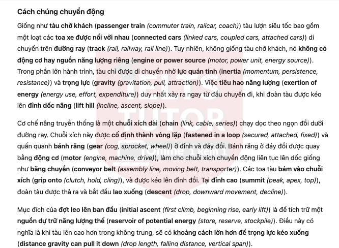 🔥Roller coaster: the great fairground attraction - Đề thi thật IELTS READING - Làm bài online format computer-based, kèm đáp án, dịch & giải thích từ vựng - cấu trúc ngữ pháp khó      
