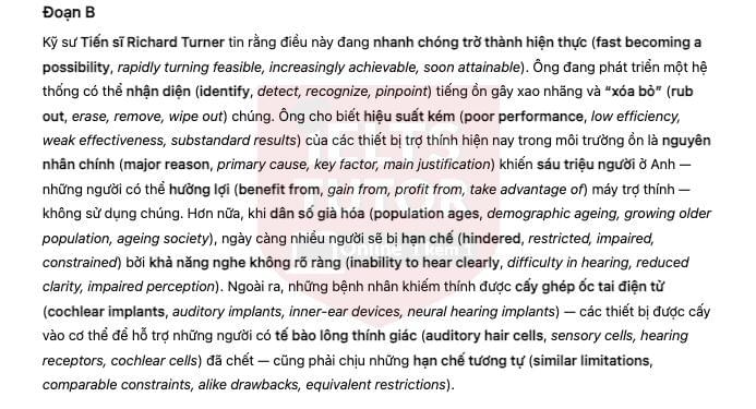 🔥REMOVING UNWANTED NOISE Answers with location - Đề thi thật IELTS READING- Làm bài online format computer-based, kèm đáp án, dịch & giải thích từ vựng - cấu trúc ngữ pháp khó