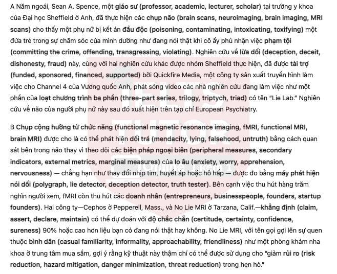 Lighting up the lies   - Đề thi thật IELTS READING