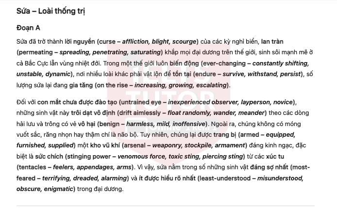 Jellyfish - The Dominant Species [TSI]​: Đề luyện tập IELTS READING (IELTS Reading Practice Test)