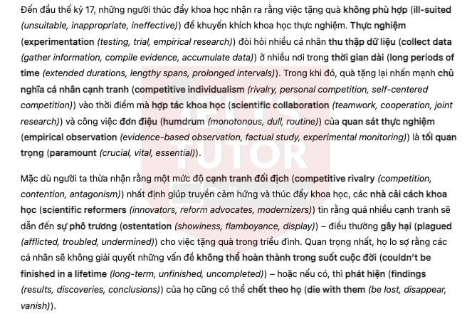 🔥Rewards for scientific achievement Answers with location - Đề thi thật IELTS READING- Làm bài online format computer-based, kèm đáp án, dịch & giải thích từ vựng - cấu trúc ngữ pháp khó
