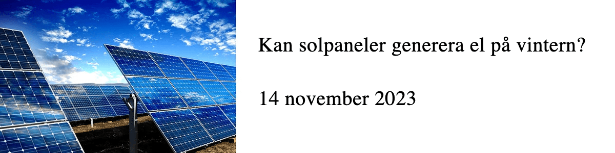 Kan solpaneler generera el på vintern?  