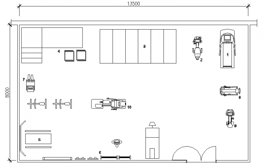 Gym equipment cad dwg