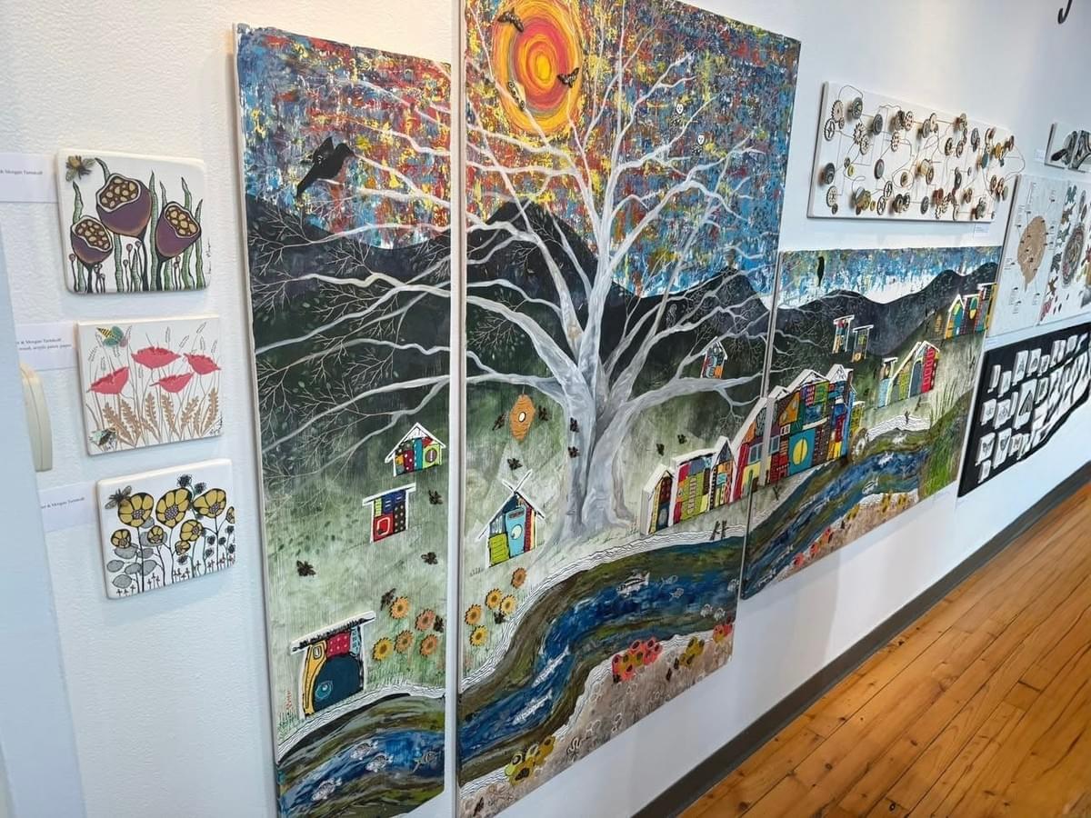 SOLD Echoes of Perception, Triptych  1’x3’ 3’x5’ 5’x3’ 