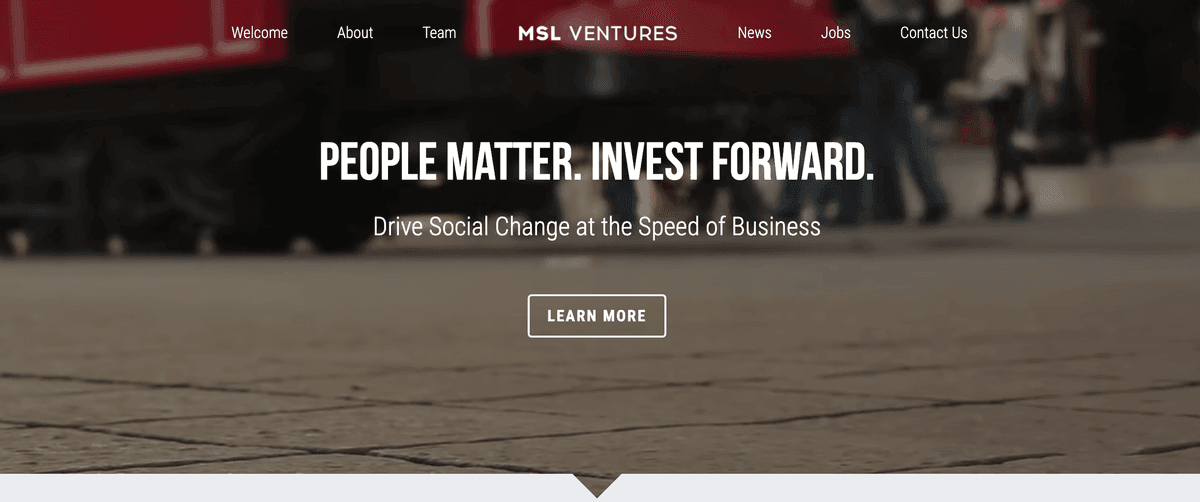 Szablon biznesowy MSL Venture z Strikingly