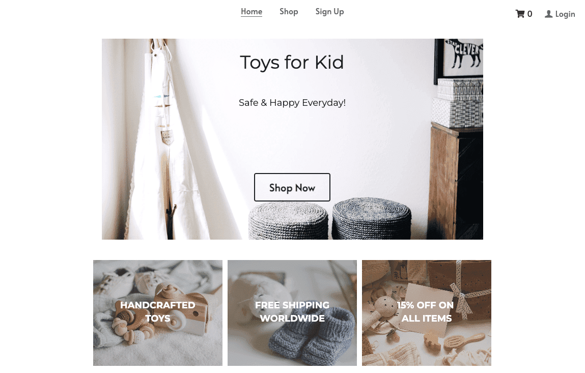 Little Toys Online Store Vorlage von Strikingly
