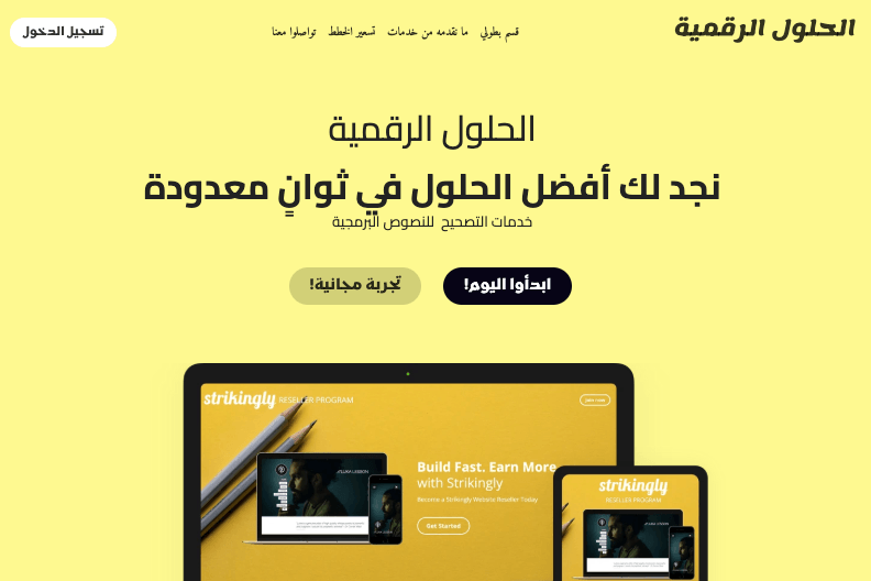 قالب ماكرو من Strikingly