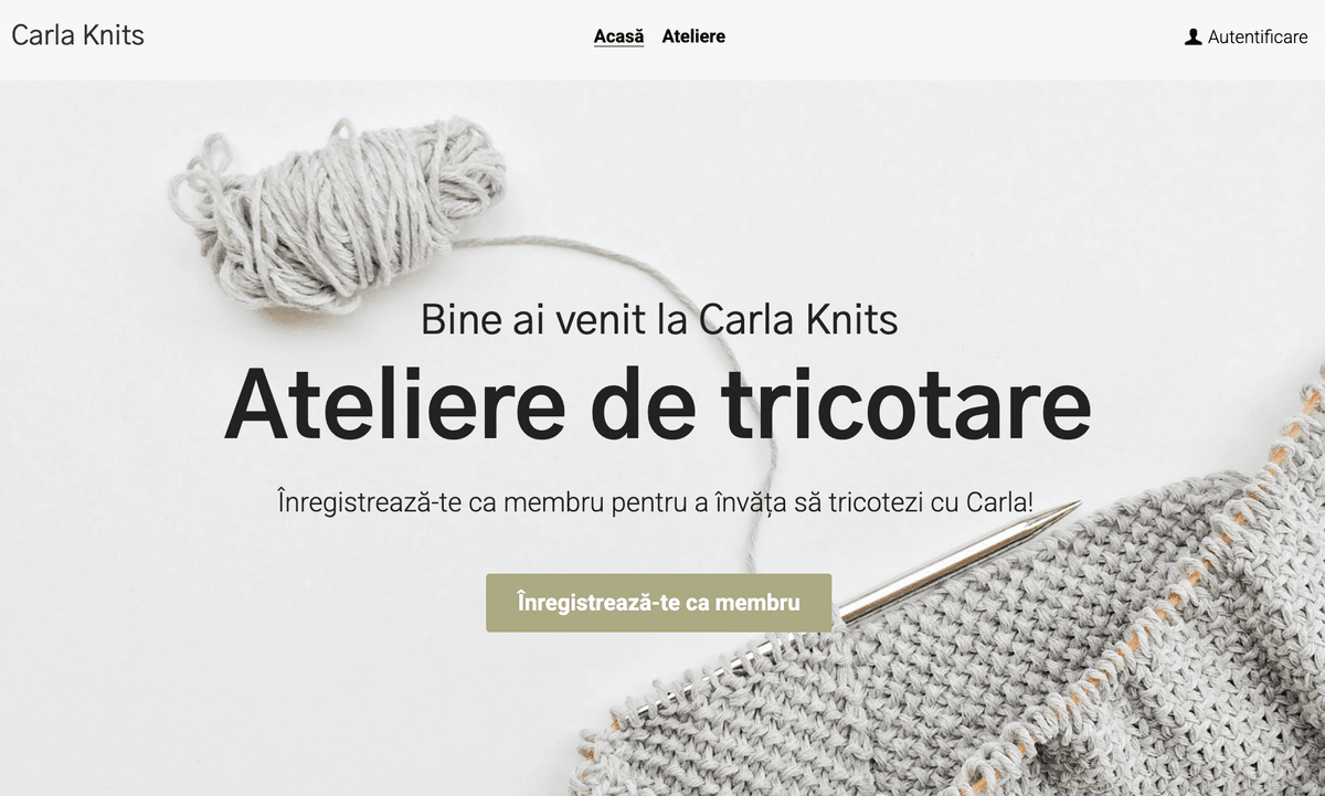 Șablon Carla Knits de la Strikingly