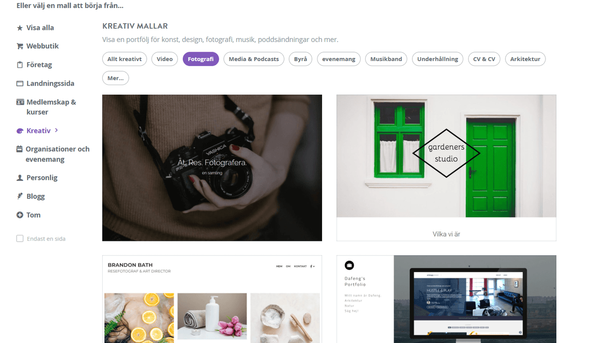 Använda Strikingly För Din Fotoblogg