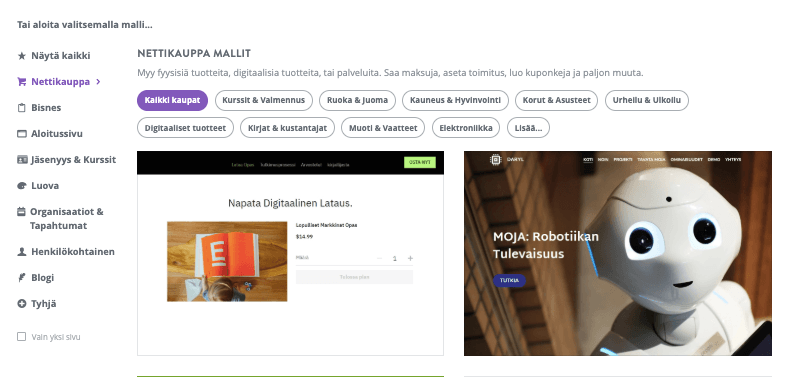 Kuinka perustaa eläkeyritys Strikinglyn avulla - Valitse mallipohja