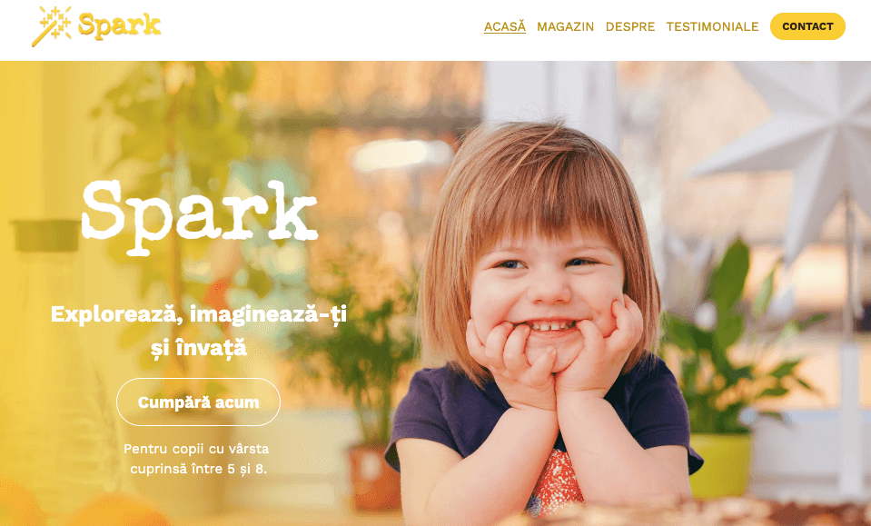 Șablon Spark de la Strikingly