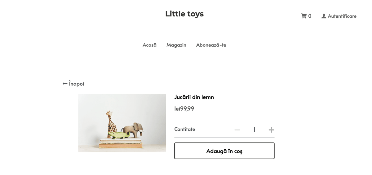 Șablonul magazinului online de jucării mici de la Strikingly