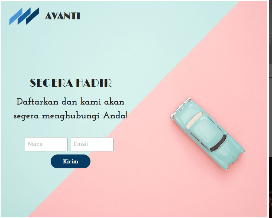 Template Situs Web Avanti dari Strikingly