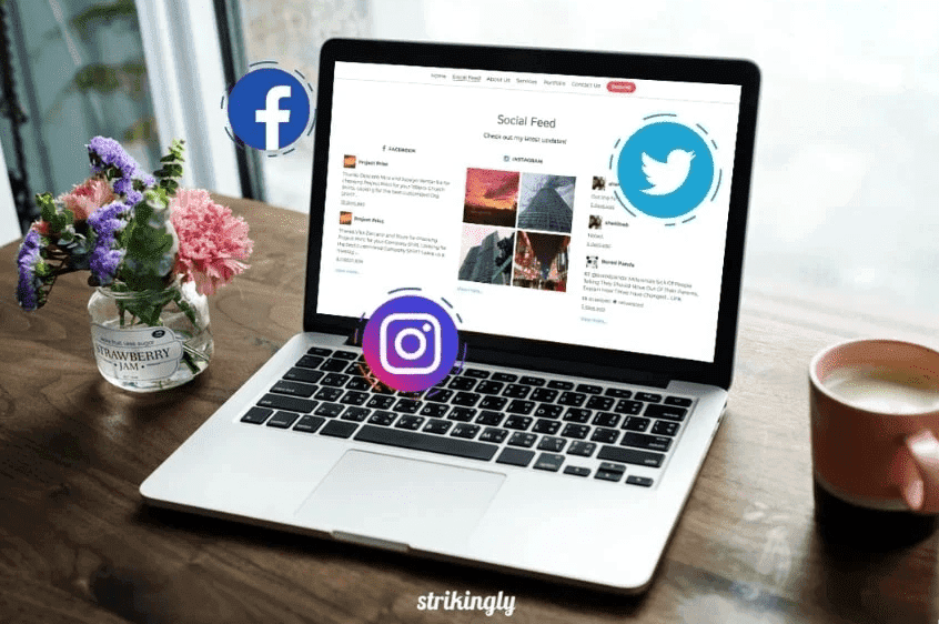 Sección de Redes Sociales de Strikingly