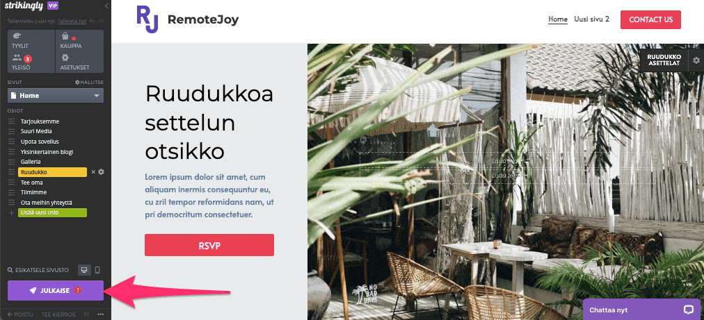 Tallenna ja julkaise