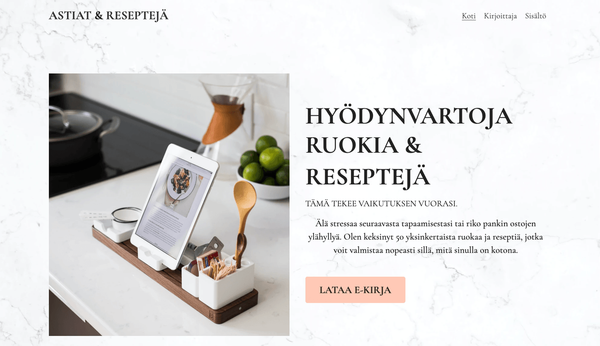 Dishes & Recipes -malli Strikinglyltä