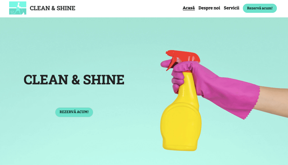 Template Clean & Shine de la Strikingly