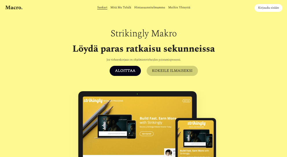 Makrotemplaatti Strikinglyltä